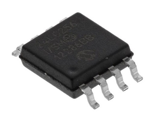 ریزتراشه 24LC256-I/SM I2c Eeprom 256K بیت 32K x 8 3.3V/5V لوله SOIJ 8 پین